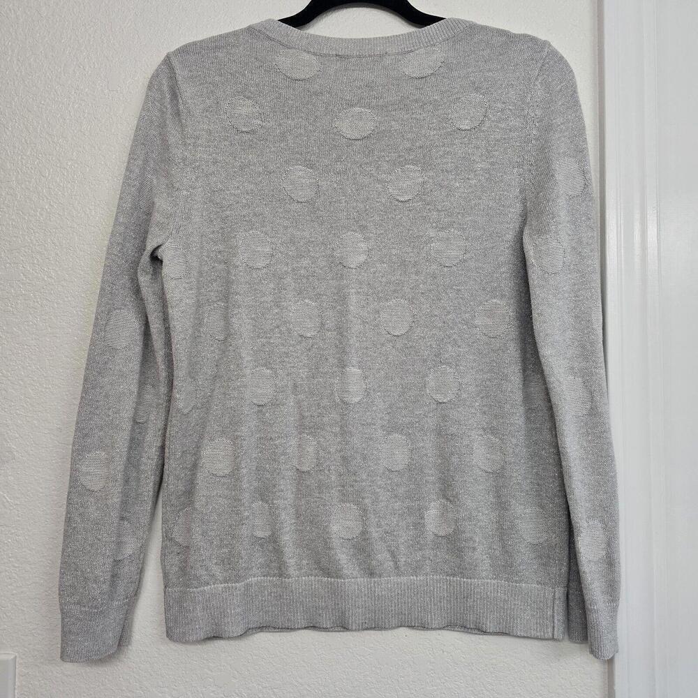 Liz Claiborne Women's Gray Metallic Silver Long Sleeve Pullover Sweater Size L - Picture 2 of 7
